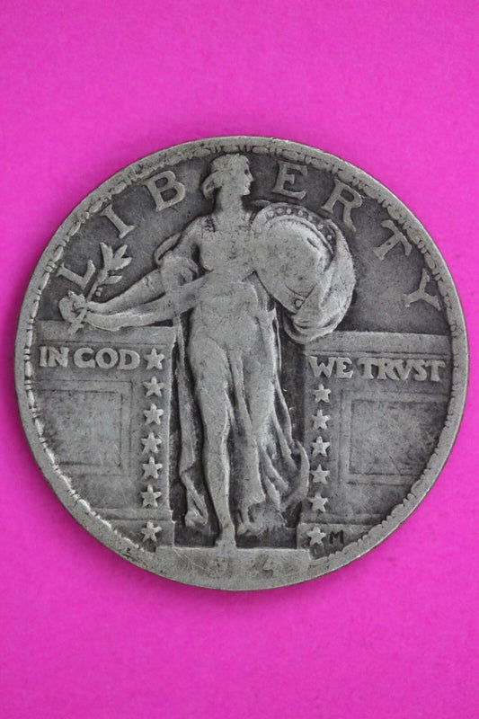 1924 P Standing Liberty Silver Quarter Semi Key Date Coin Guaranteed Real 0617N