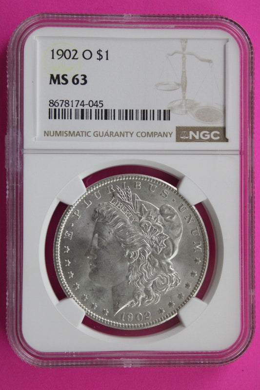 1902 O MS 63 Liberty Morgan Silver Dollar NGC Certified Graded Authentic 857