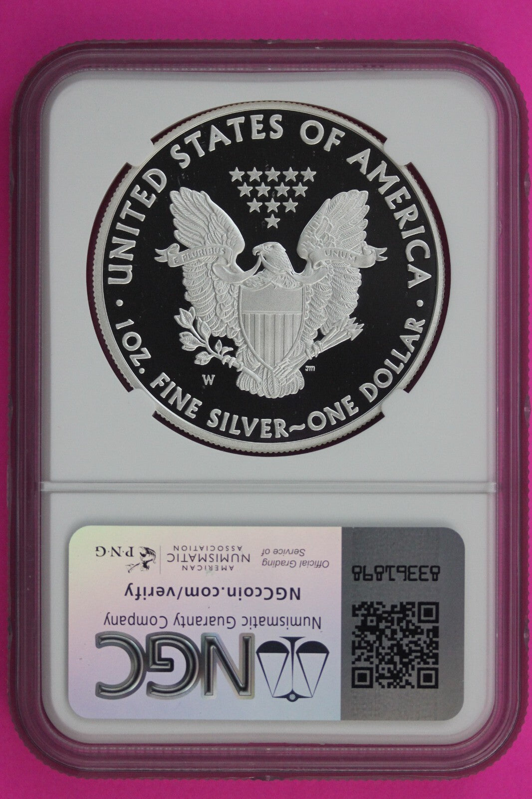 2008 W PF 69 Silver American Eagle Ultra Cameo Authentic Proof Coin NGC 1112