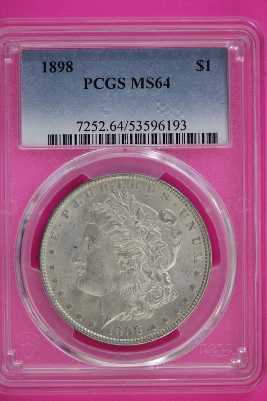 1898 P MS 64 Liberty Morgan Silver Dollar PCGS Graded Authentic Certified 63