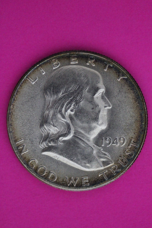 1949 P Ben Franklin Silver Half Dollar FBL Exact Coin Shown Authentic N481
