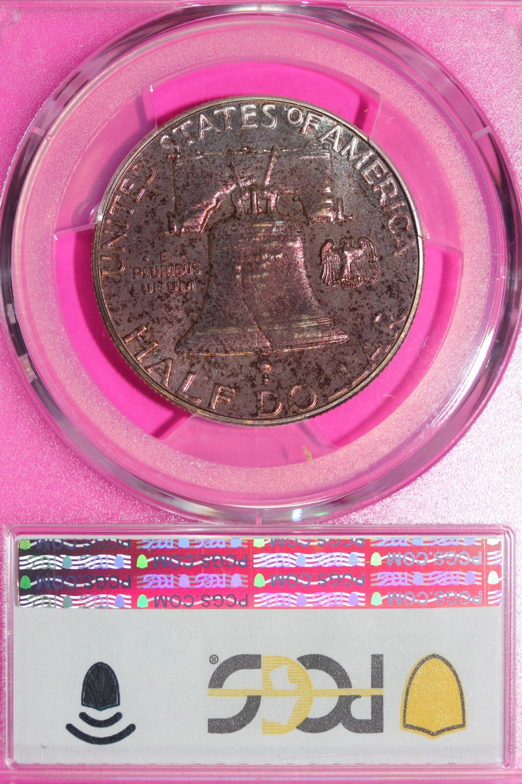 Rainbow Toned 1962 Silver PR 65 Ben Franklin Half PCGS Graded Authentic Slab 171