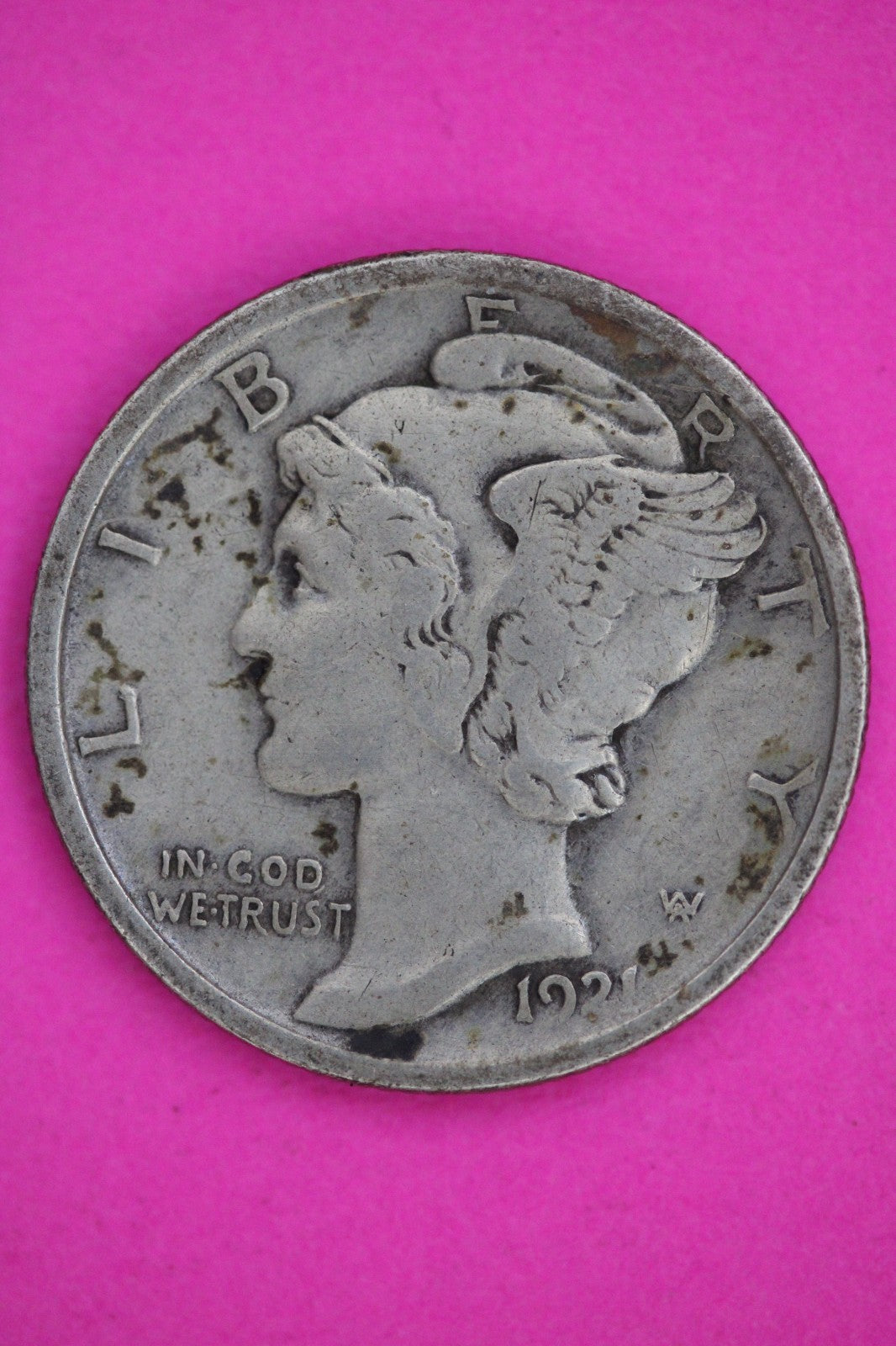 1921 P Mercury Liberty Dime Silver Coin Guaranteed Genuine American Seller 2572