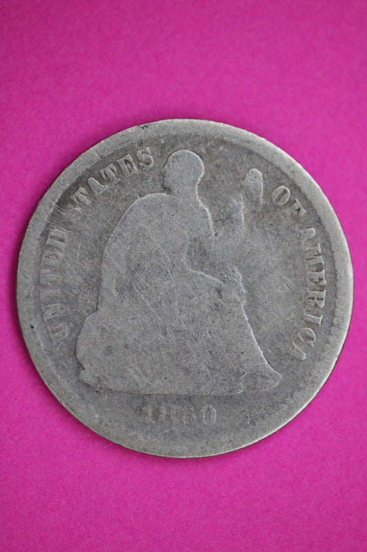 1860 O Seated Half Dime Silver Exact Coin Shown Filler Damaged Bent 2744