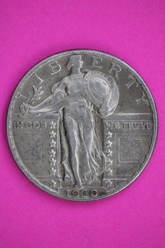 High Grade 1930 P Standing Liberty Quarter Silver Coin Guaranteed Authentic 3014