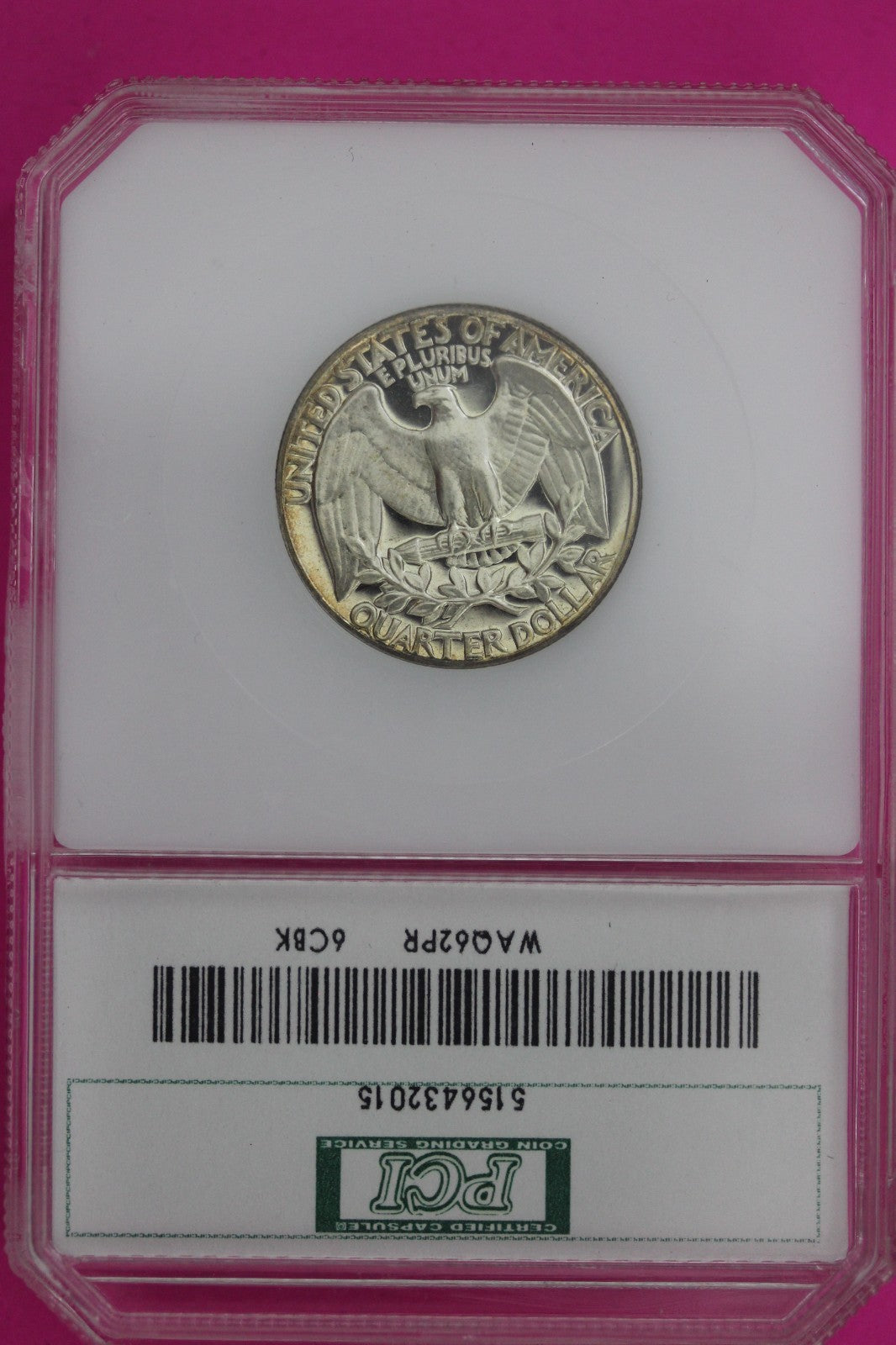 Toned 1962 Proof George Washington Silver Quarter Guaranteed Authentic 1242