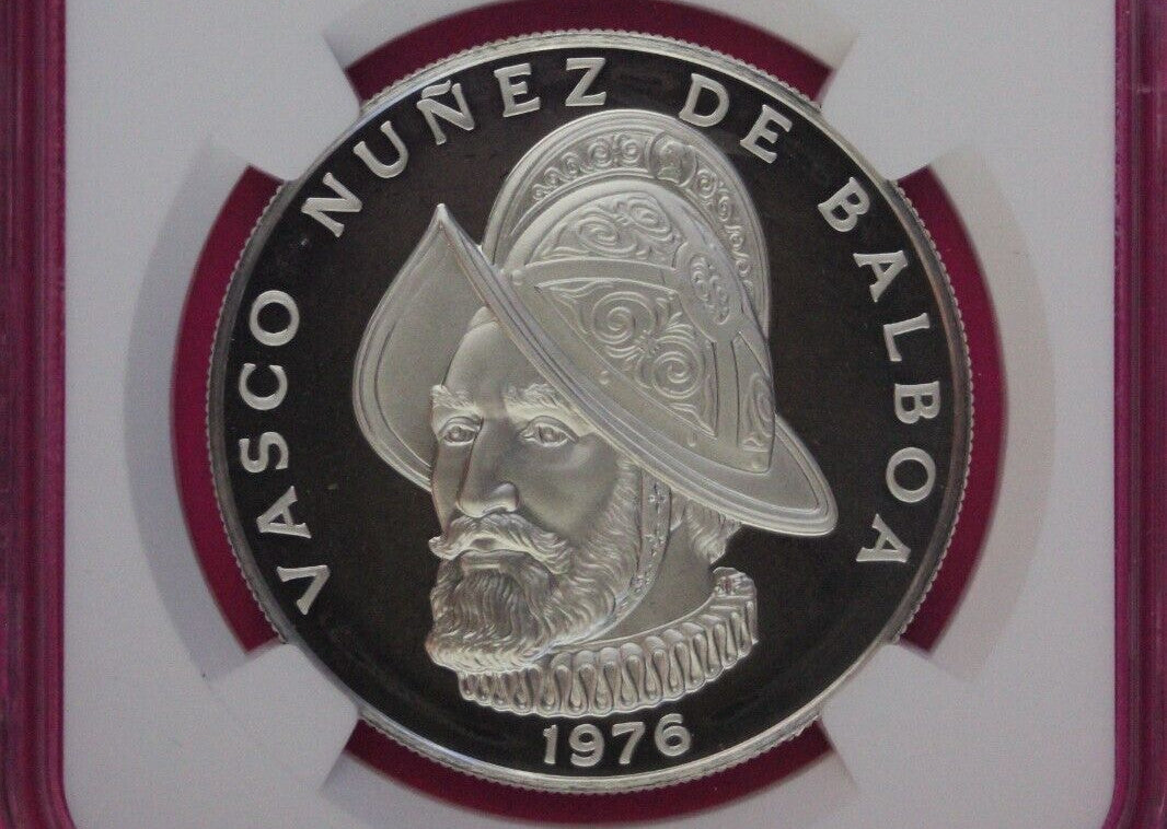 1976 Panama PF 68 Ultra Cameo Proof Silver Balboa NGC Certified Graded Slab 1072