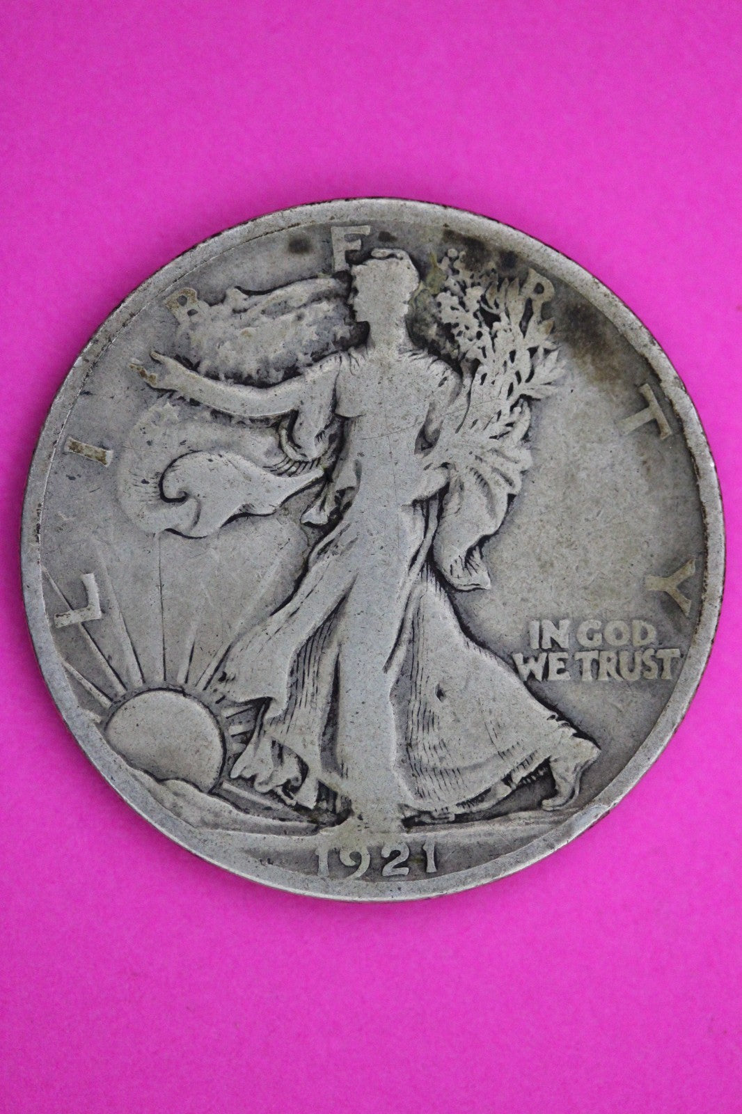 1921 S Walking Liberty Silver Half Dollar Guaranteed Authentic Genuine Coin 2352