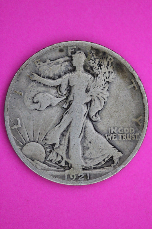 1921 S Walking Liberty Silver Half Dollar Guaranteed Authentic Genuine Coin 2352