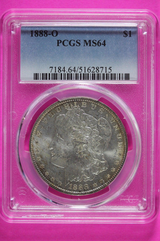 Toned 1888 O MS 64 Liberty Morgan Silver Dollar PCGS Certified Graded Slab 937