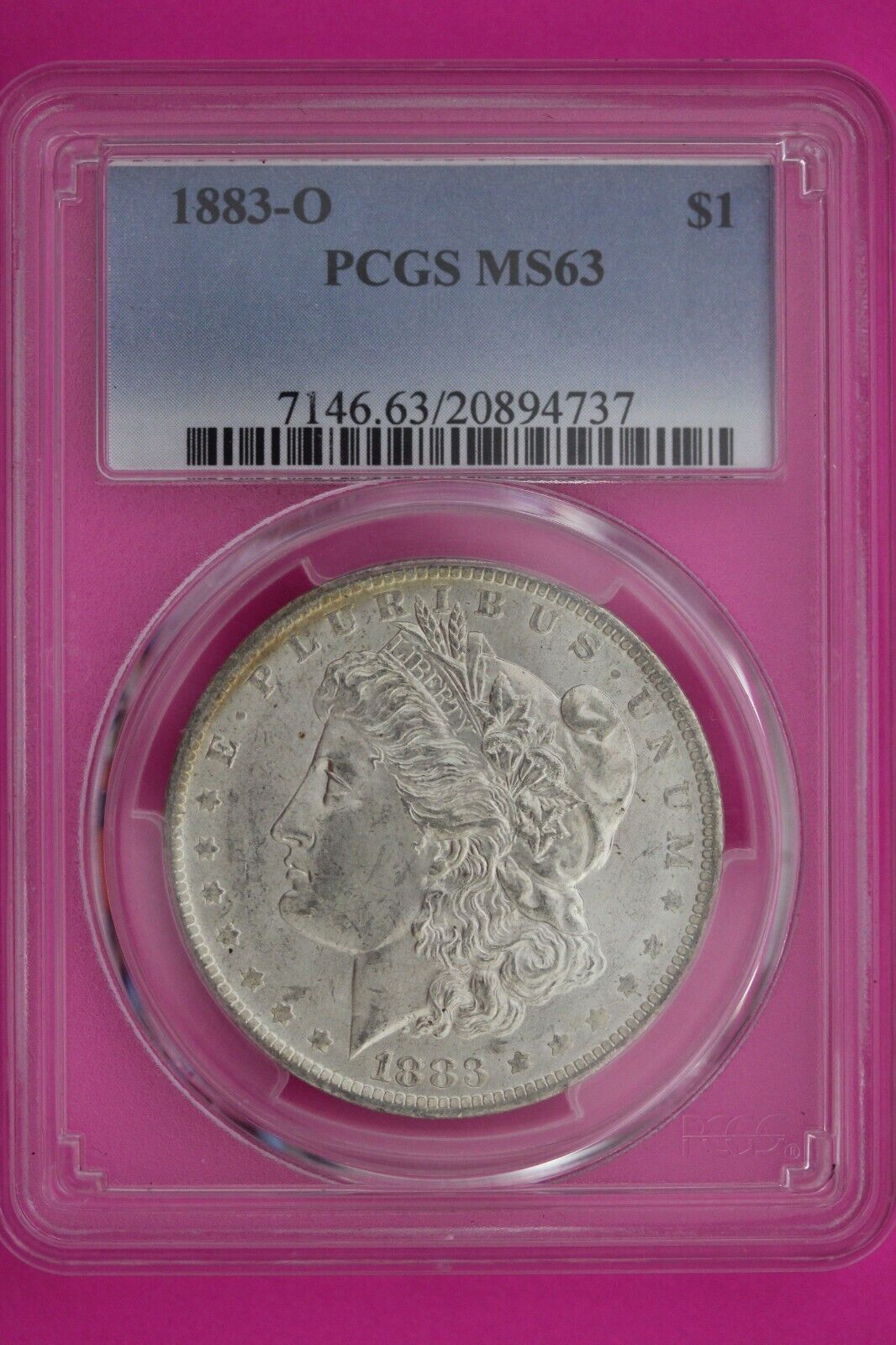 1883 O MS 63 Liberty Morgan Silver Dollar PCGS Certified Authentic Slab 858