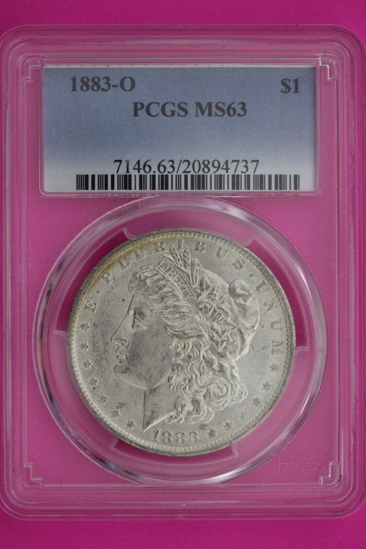 1883 O MS 63 Liberty Morgan Silver Dollar PCGS Certified Authentic Slab 858
