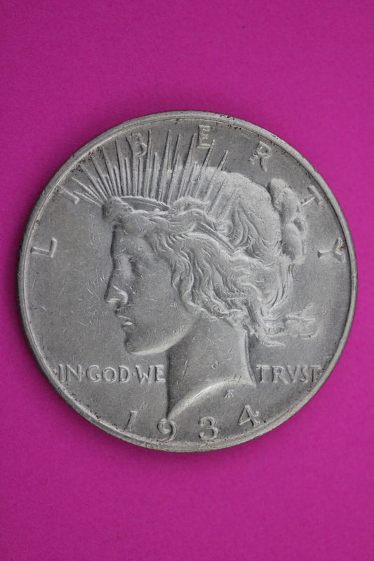 High Grade 1934 D Peace Silver Dollar LIberty Coin Guaranteed Authentic 0293N