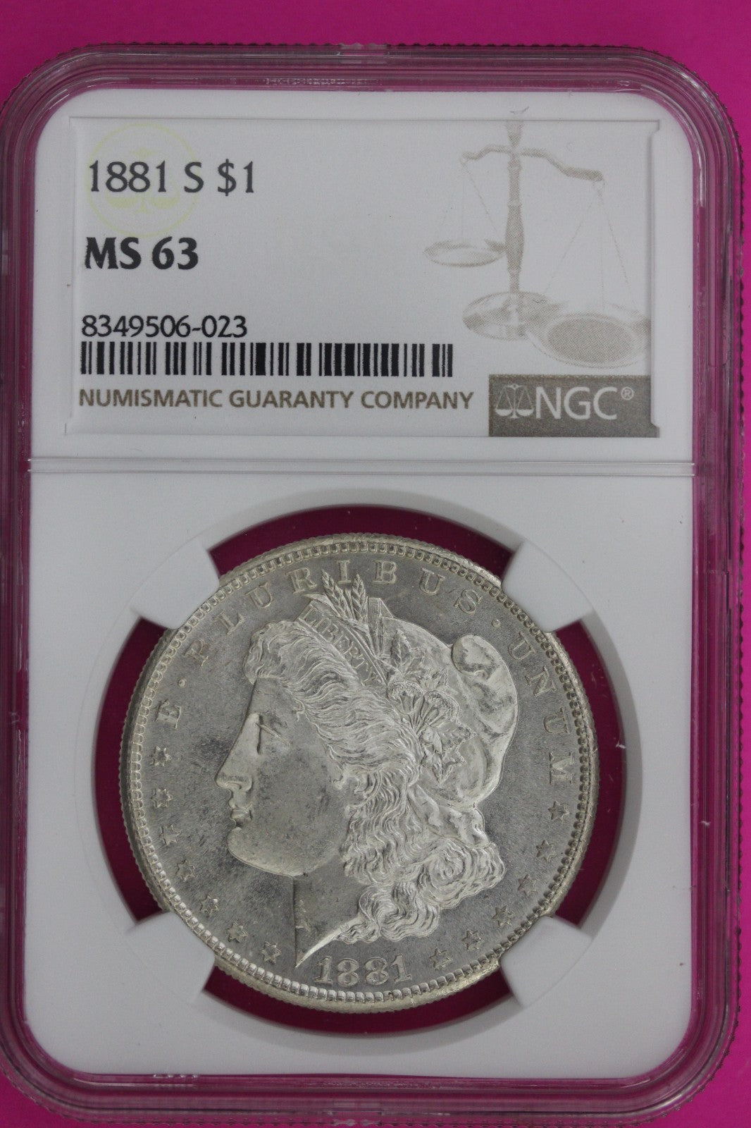 1881 S MS 63 Liberty Morgan Silver Dollar NGC Certified Graded Authentic 1138