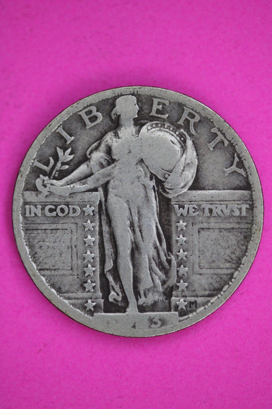 1923 P  Standing Liberty Silver Quarter Guaranteed Authentic & Genuine Coin 2932