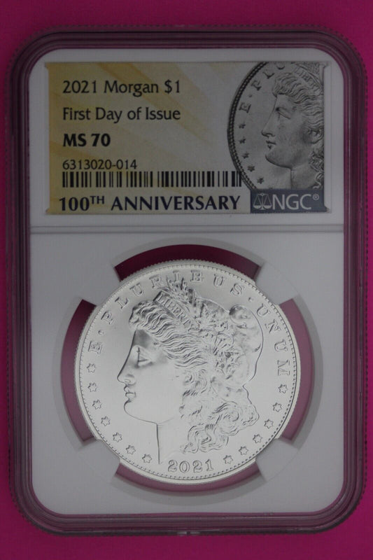 Rare 2021 P MS 70 Morgan Silver Dollar NGC Graded Certified Slab 1rst Day 645