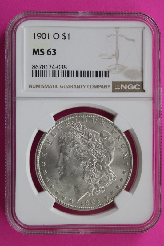 1901 O MS 63 Liberty Morgan Silver Dollar NGC Certified Graded Authentic 851