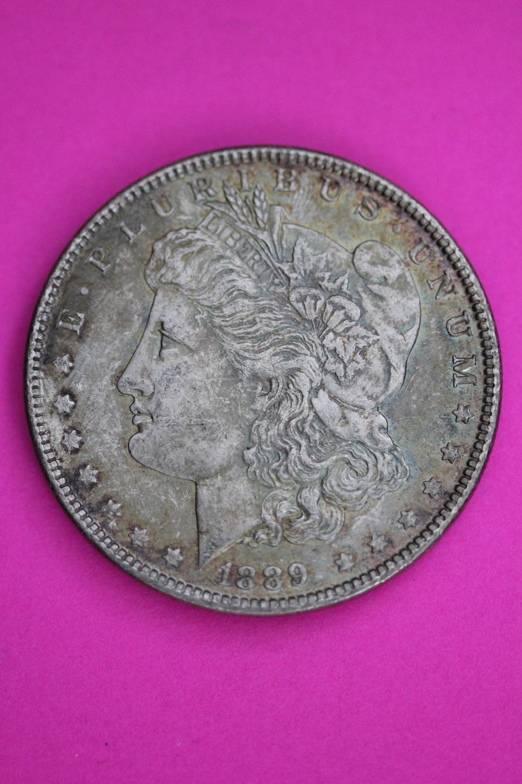 Toned High Grade 1889 P Morgan Liberty Silver Dollar Guaranteed Authentic 1823