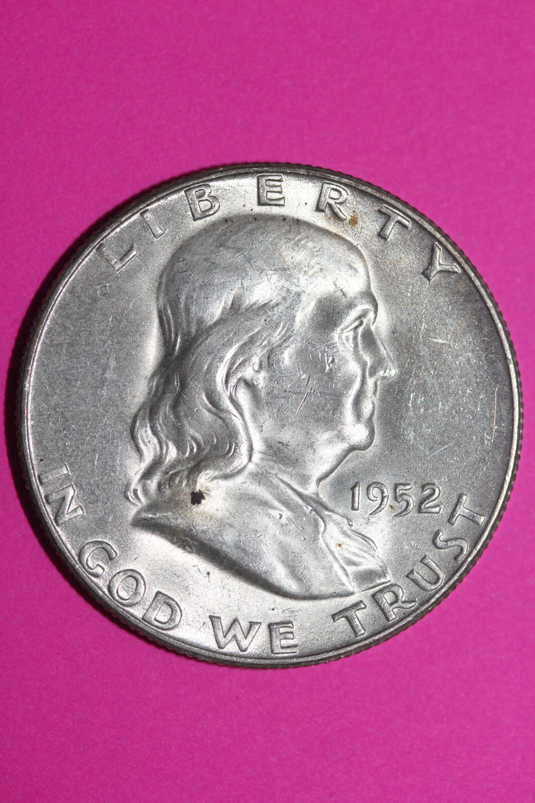 High Grade 1952 S Ben Franklin Silver Half Dollar Guaranteed Authentic Coin 1046