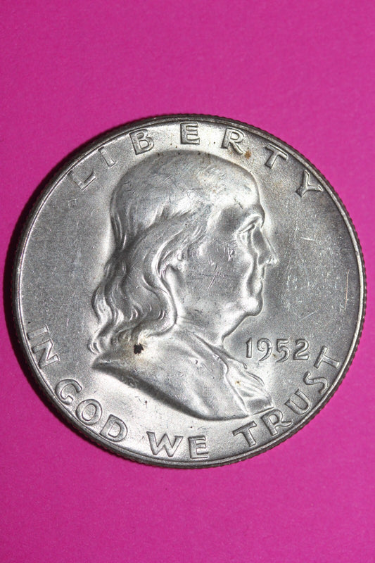 High Grade 1952 S Ben Franklin Silver Half Dollar Guaranteed Authentic Coin 1046