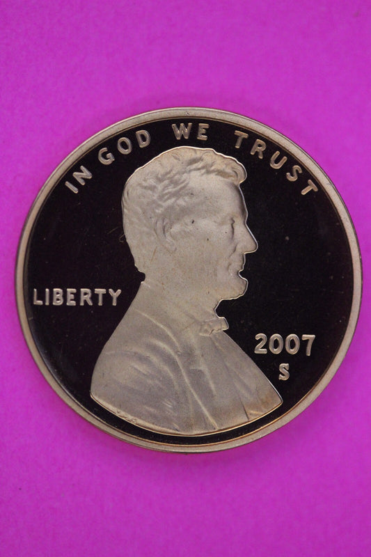 Gem Proof 2007 S Ultra Deep Cameo Lincoln Memorial Cent Same Coin In Pics TOM29