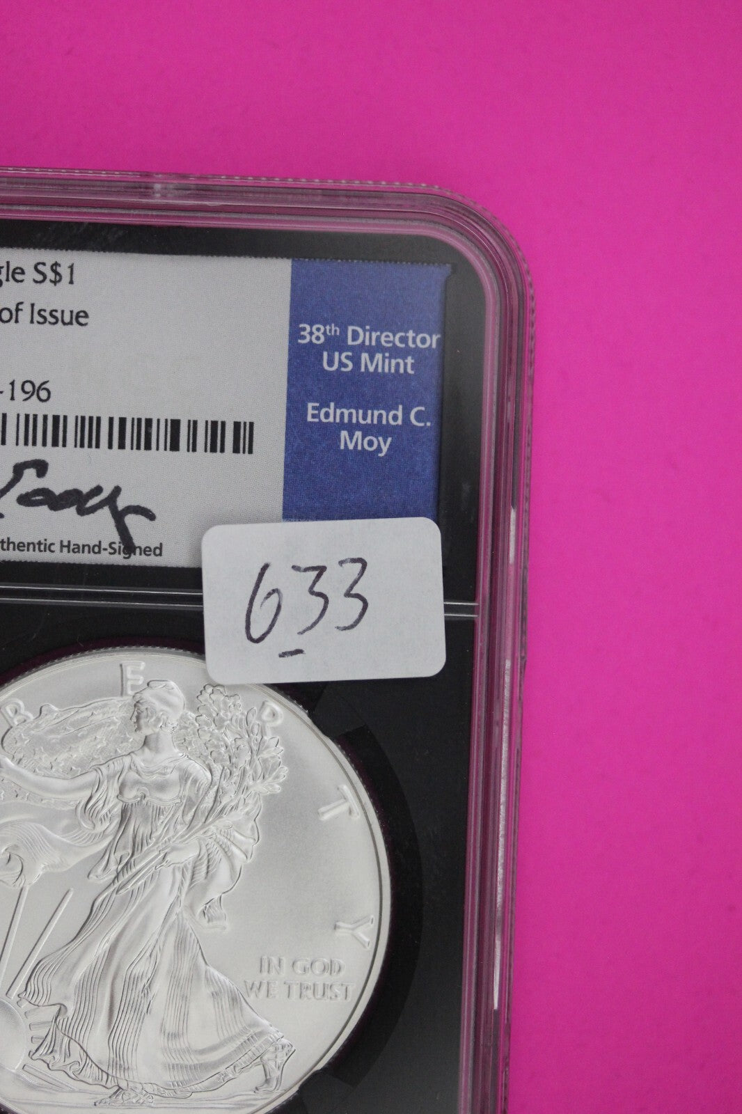 2020 MS 70 Silver Eagle Edmund Moy Coin NGC Certified Graded Authentic Slab 633