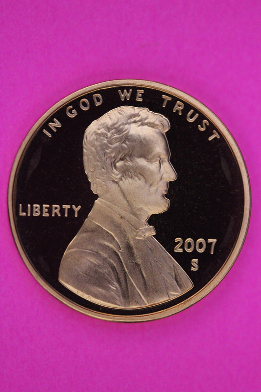 Gem Proof 2007 S Ultra Deep Cameo Lincoln Memorial Cent Same Coin In Pics TOM20