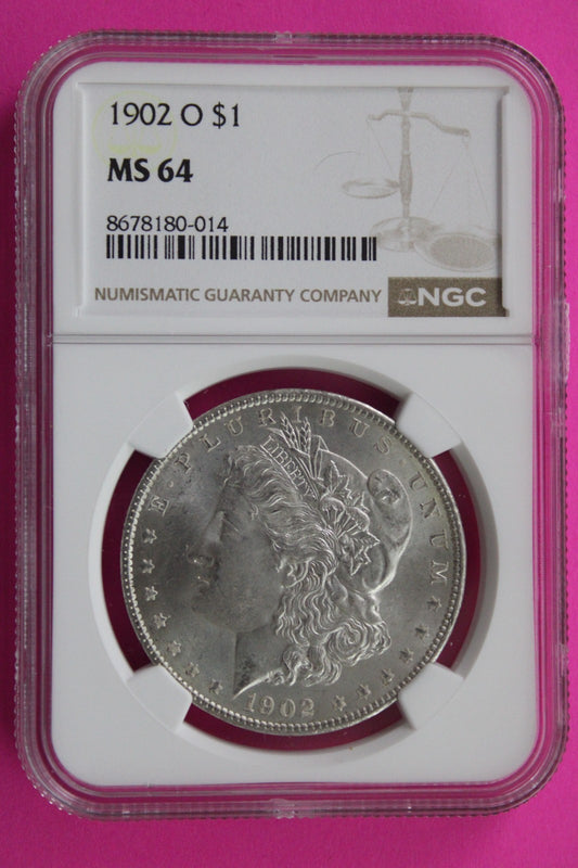 1902 O MS 64 Liberty Morgan Silver Dollar NGC Certified Graded Authentic 860
