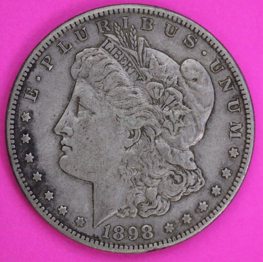 Toned 1898 S Morgan Lady Liberty Silver Dollar Key Date Coin San Francisco 394