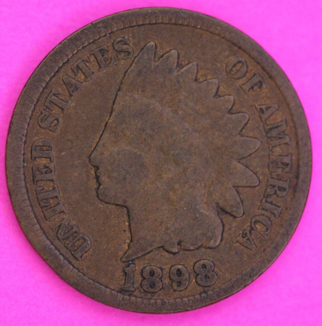 1898 8 Under Curl Snow 28 Indian Head Cent Penny Rare Type Exact Coin Shown 343