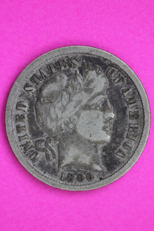 1896 P Barber Liberty Dime Silver Coin Guaranteed Authentic & Genuine 0713N