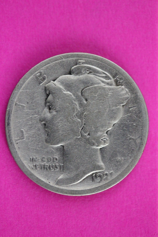 Key Date 1921 P Mercury Winged Liberty Dime Silver You Get Same Coin In Pics 26