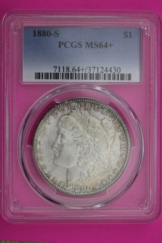 1880 S MS 64+ Liberty Morgan Silver Dollar PCGS Graded Authentic Certified 352