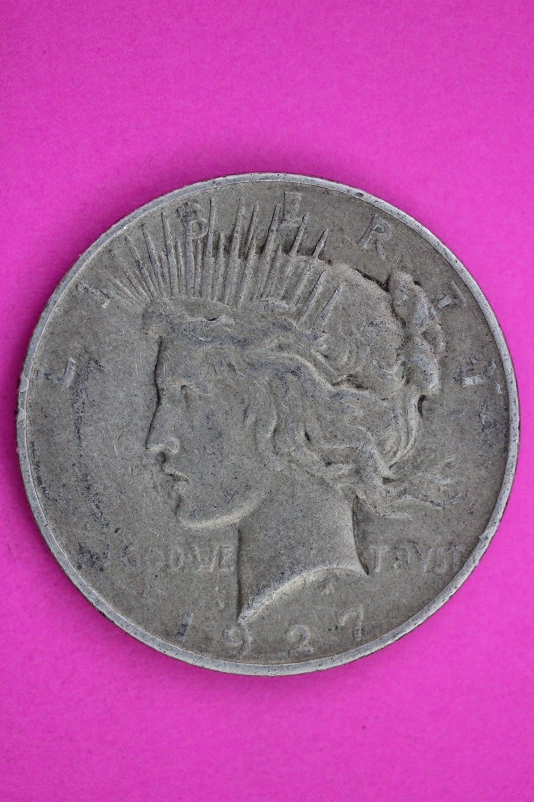 1927 D Peace Lady Liberty Semi Key Date Silver Dollar Guaranteed Authentic 1604