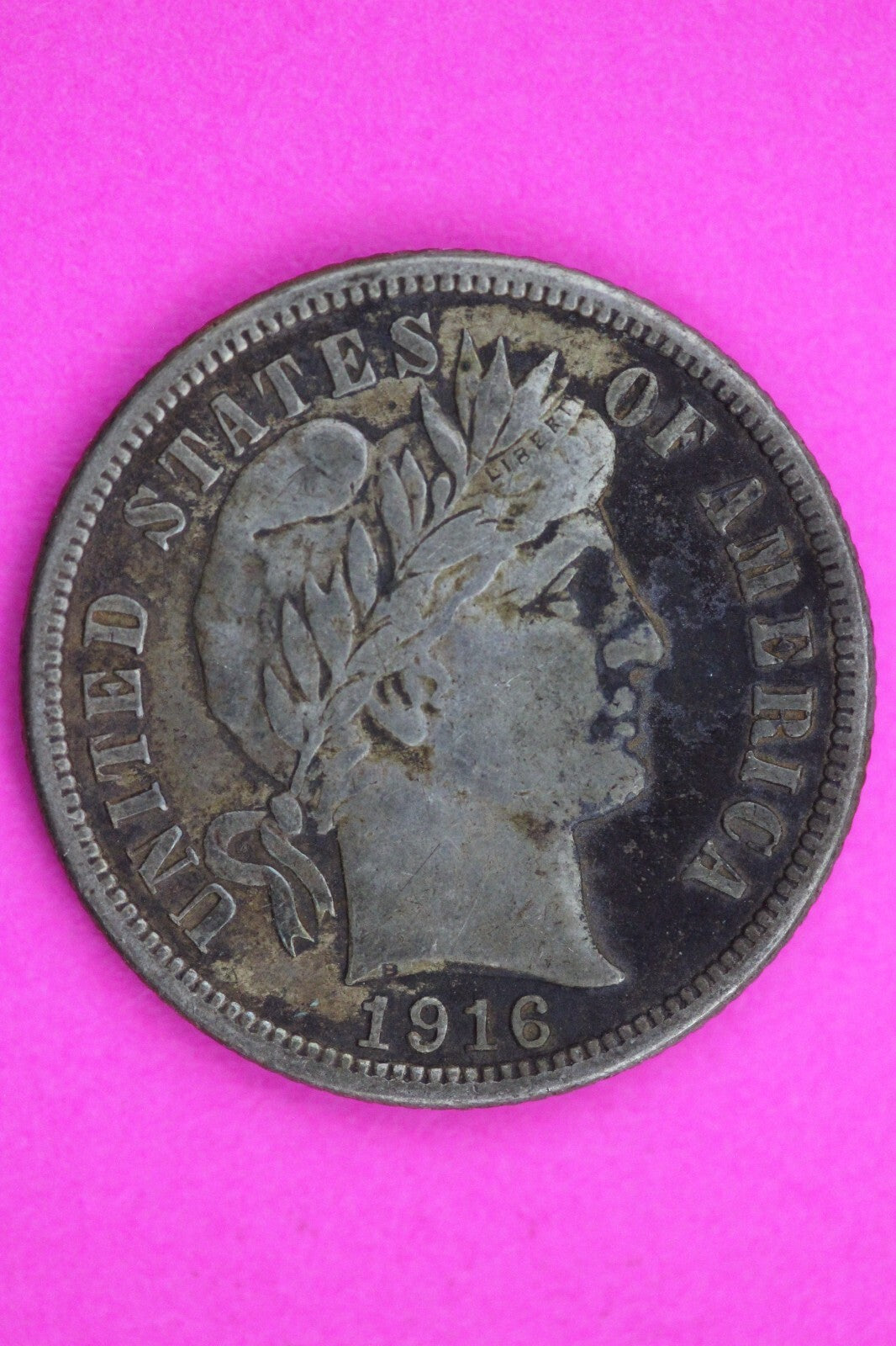 1916 P Barber Liberty Dime Scarce Semi Key Date Silver Coin Free Shipping 0076