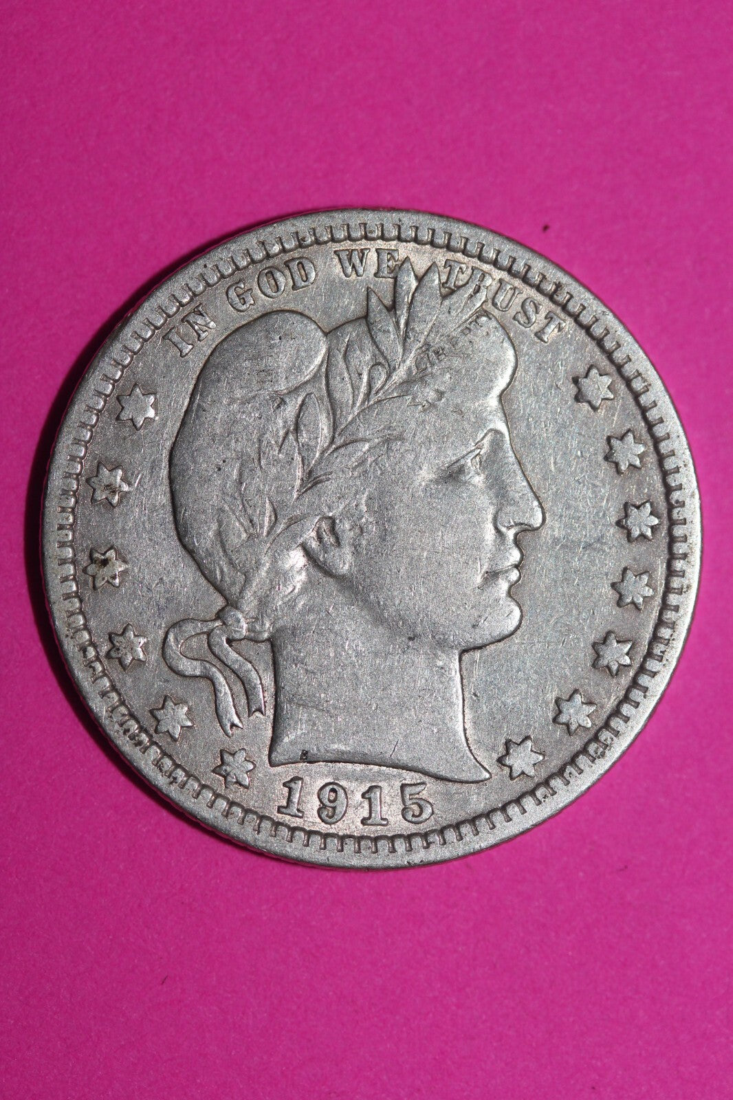 1915 P Barber Liberty Silver Quarter Guaranteed Authentic & Genuine Coin 1108