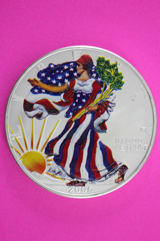 Colorized 2006 American Silver Eagle 1 Ounce .999 Fine Exact Coin Shown N0509