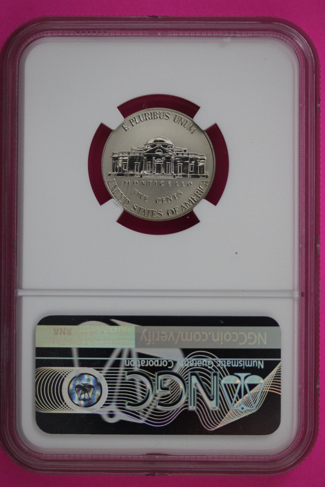 2018 S PF 70 Reverse Proof Jefferson Nickel 1 Coin From a Proof Set NGC Slab 264