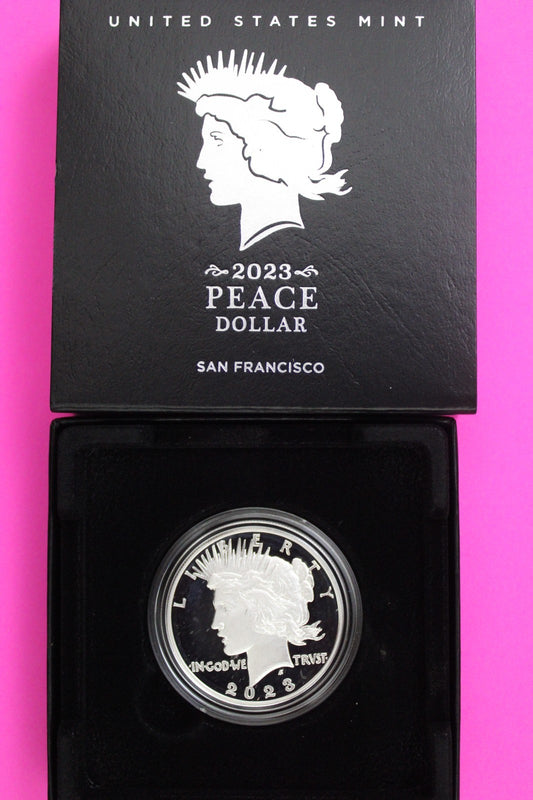 Gem Deep Cameo Proof 2023 S Peace Silver Dollar 999 Fine Mint Box & COA 6127