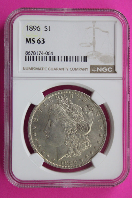 1896 P MS 63 Liberty Morgan Silver Dollar NGC Certified Graded Authentic 835