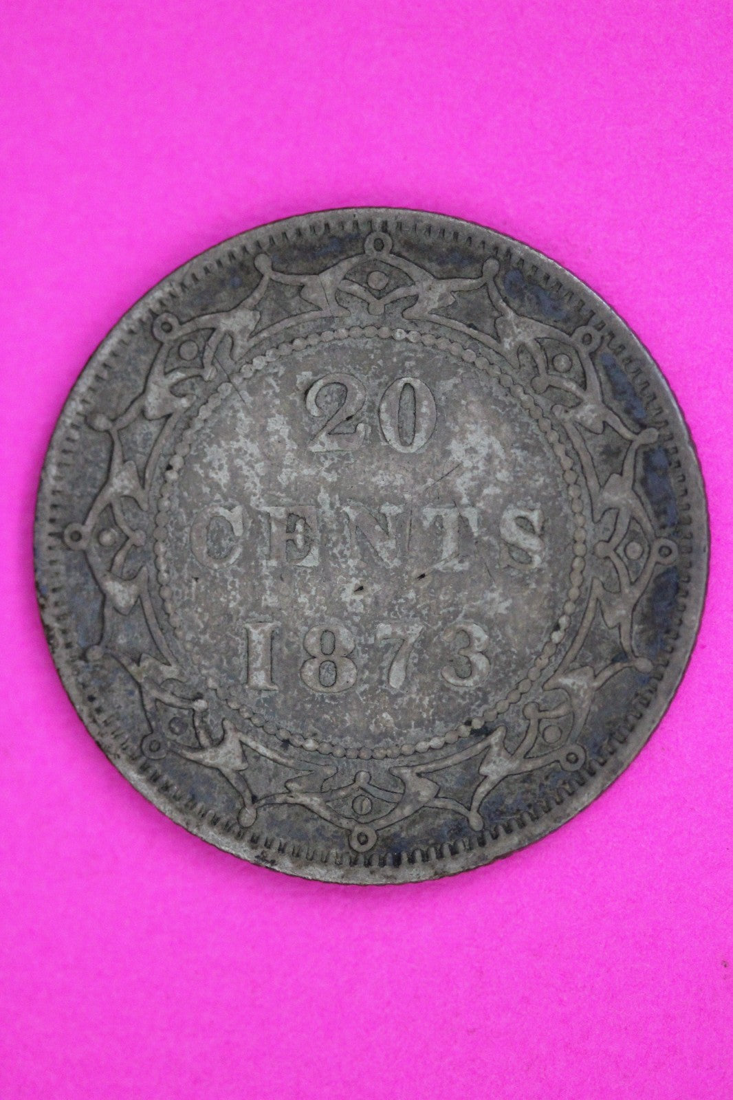 1873 Newfoundland Canada 20 TWENTY Cent Silver Coin Guaranteed Authentic 2235