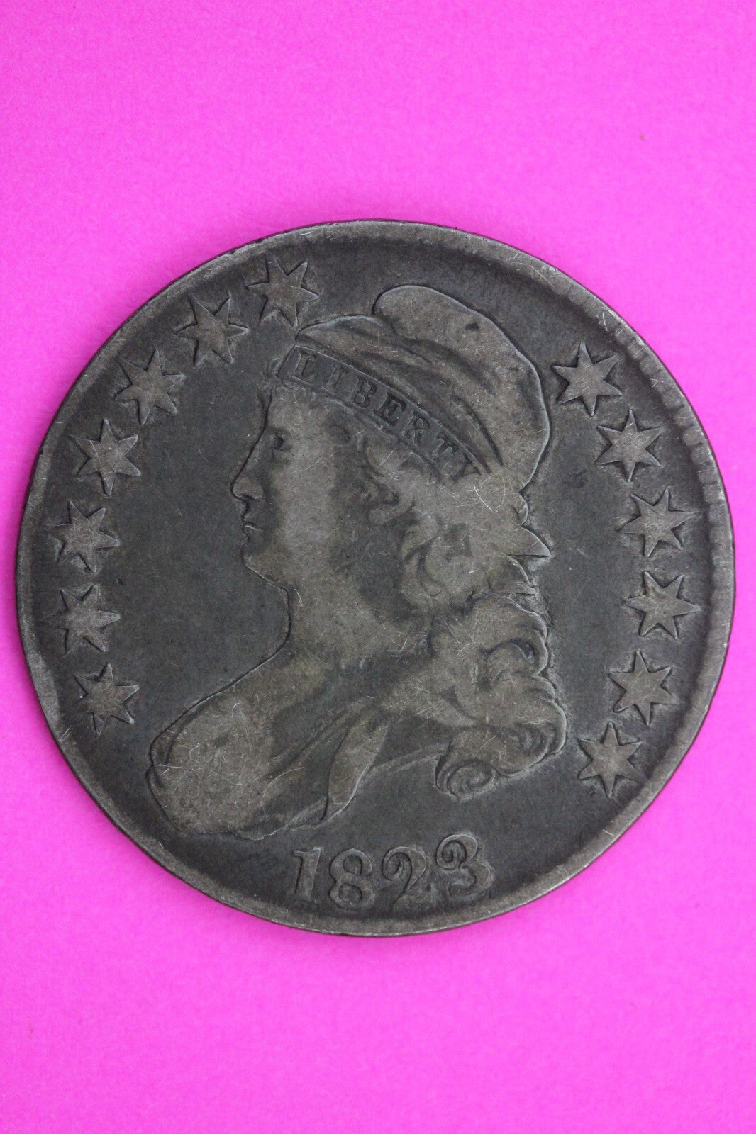 1823 Cap Bust Liberty Half Dollar Silver Rare Semi Key Date Coin 0393N