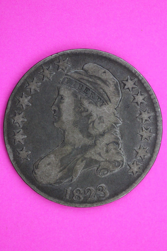 1823 Cap Bust Liberty Half Dollar Silver Rare Semi Key Date Coin 0393N