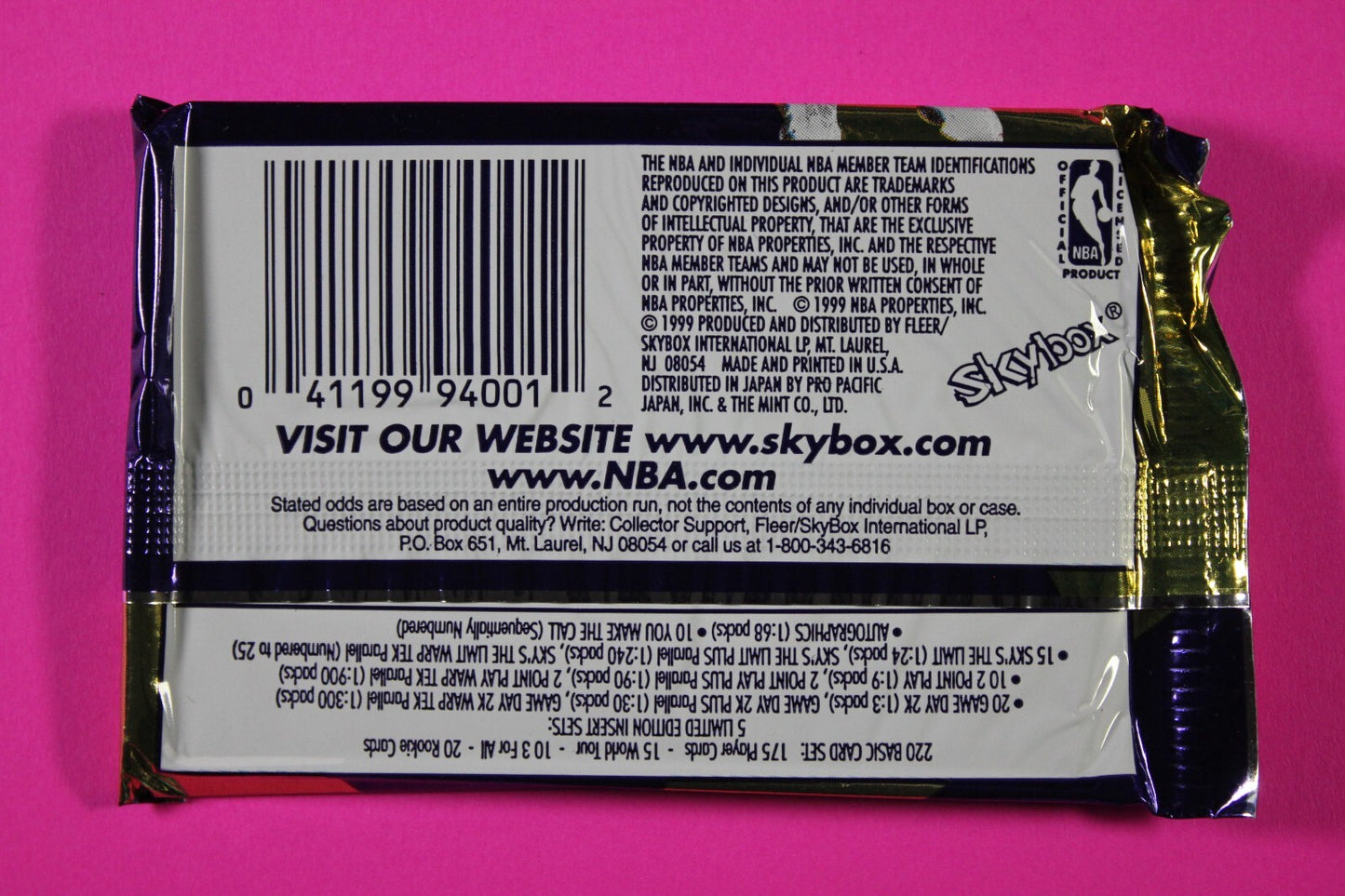 Rare 1999-2000 Skybox Dominion NBA Basketball Retail Pack Exact Pack In Pic 6023