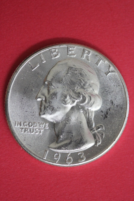 1963 Uncirculated Type B Reverse George Washington Quarter Exact Coin OCE 38