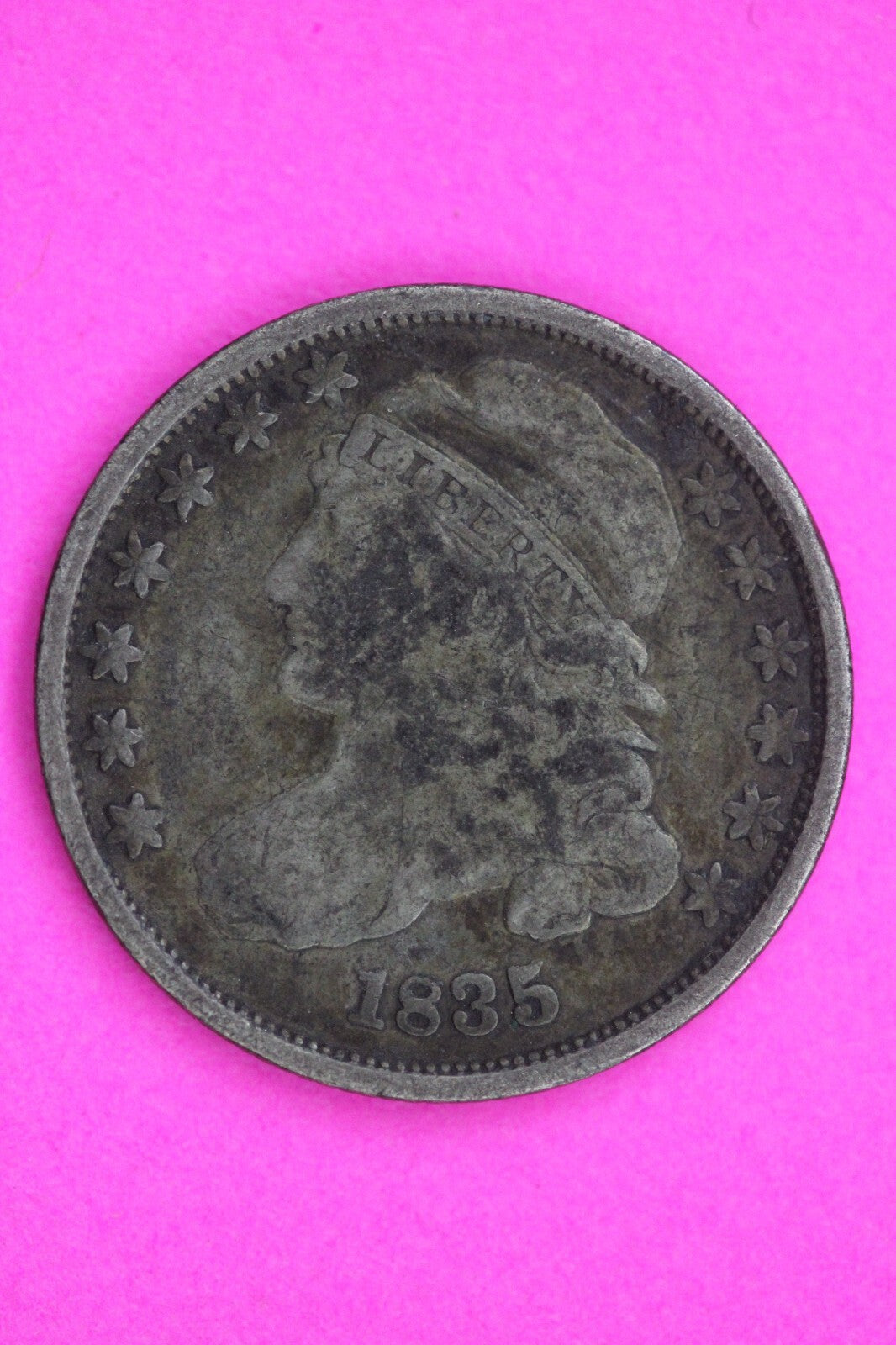 1835 Bust Capped Dime Lady Liberty Silver Coin Guaranteed Authentic Genuine 1299