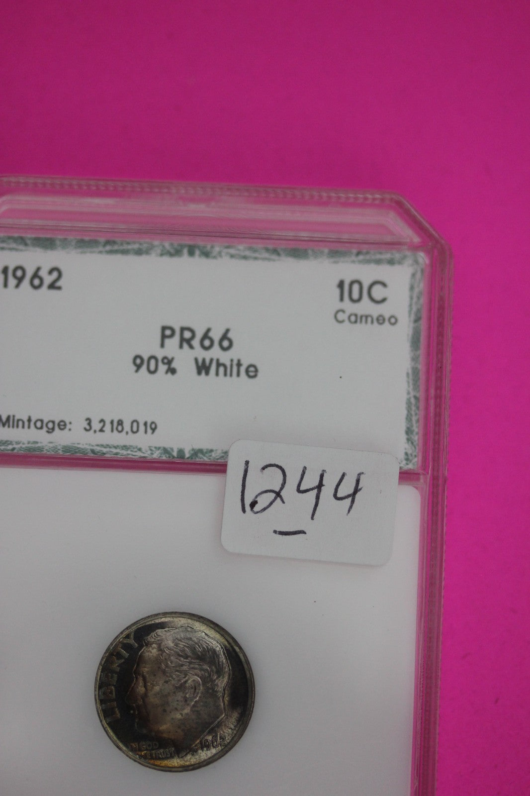 Toned 1962 Proof Silver Roosevelt Dime Guaranteed Authentic & Genuine 1244