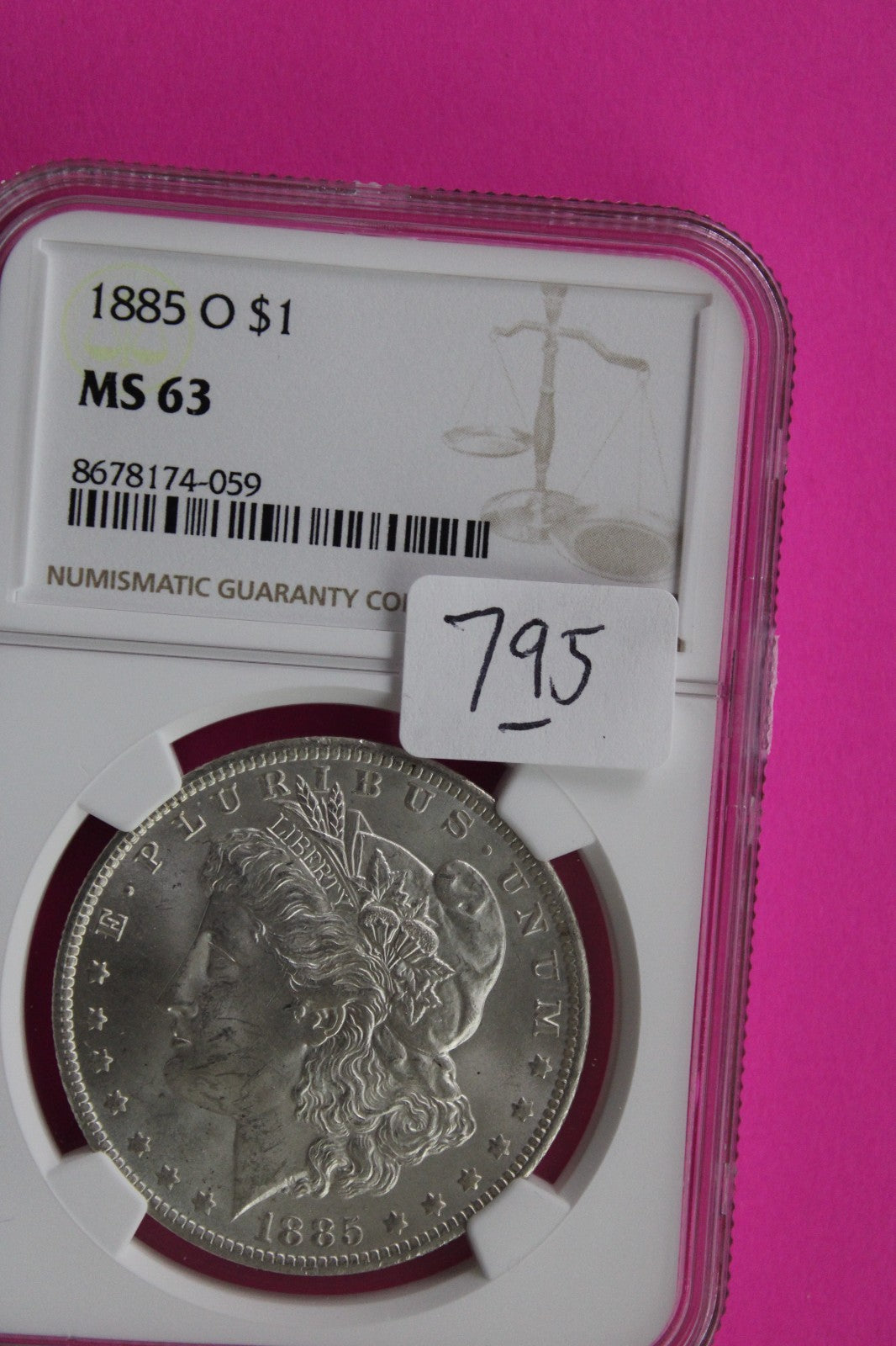 1885 O MS 63 Liberty Morgan Silver Dollar NGC Certified Graded Authentic 795
