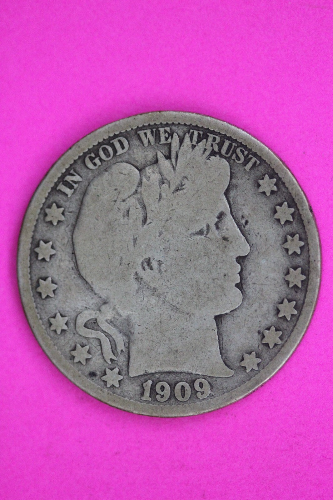 1909 Inverted S Barber Liberty Half Dollar Silver Coin Guaranteed Authentic 1489