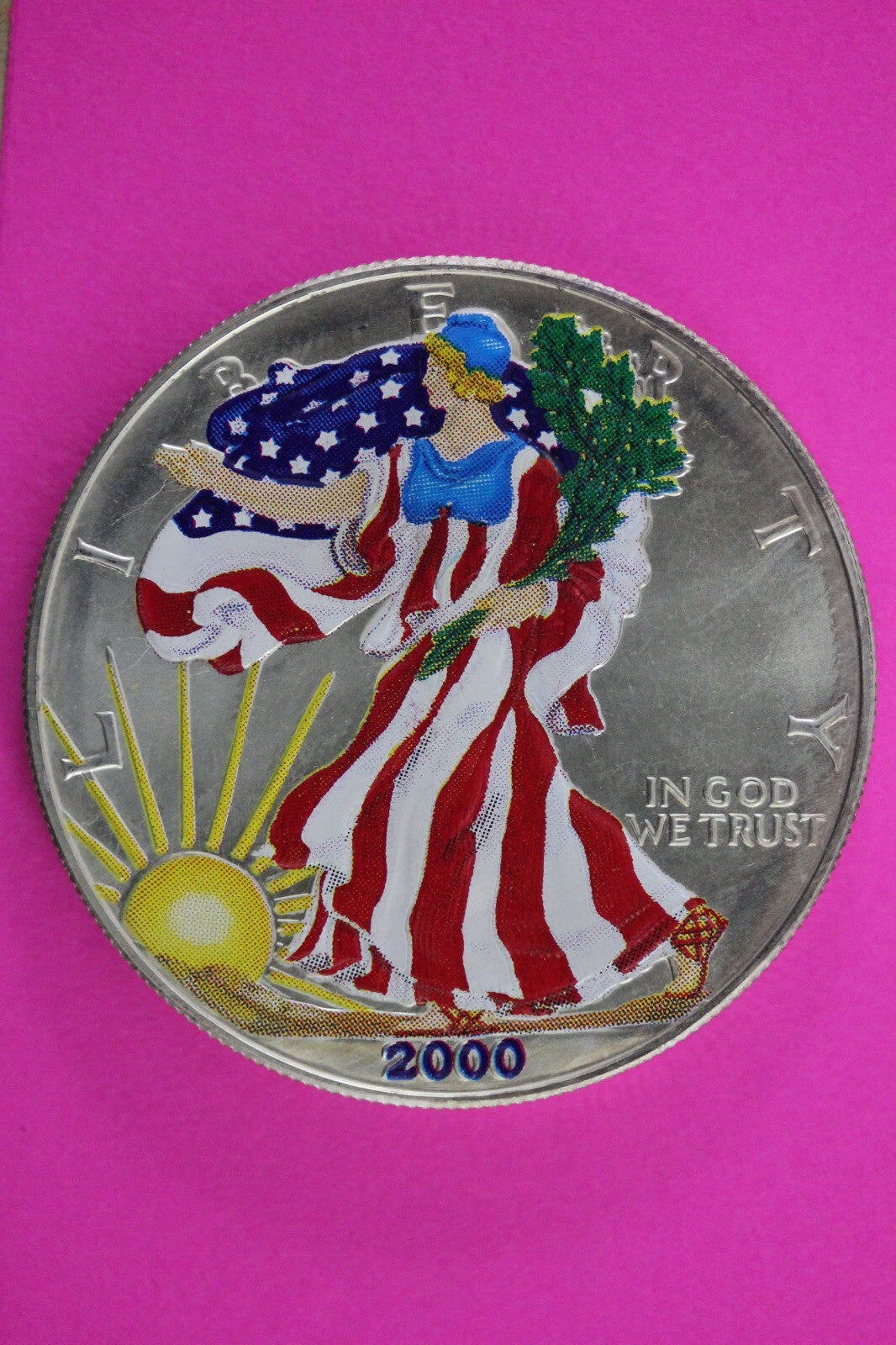 Colorized 2000 American Silver Eagle 1 Ounce .999 Fine Exact Coin Shown N0514